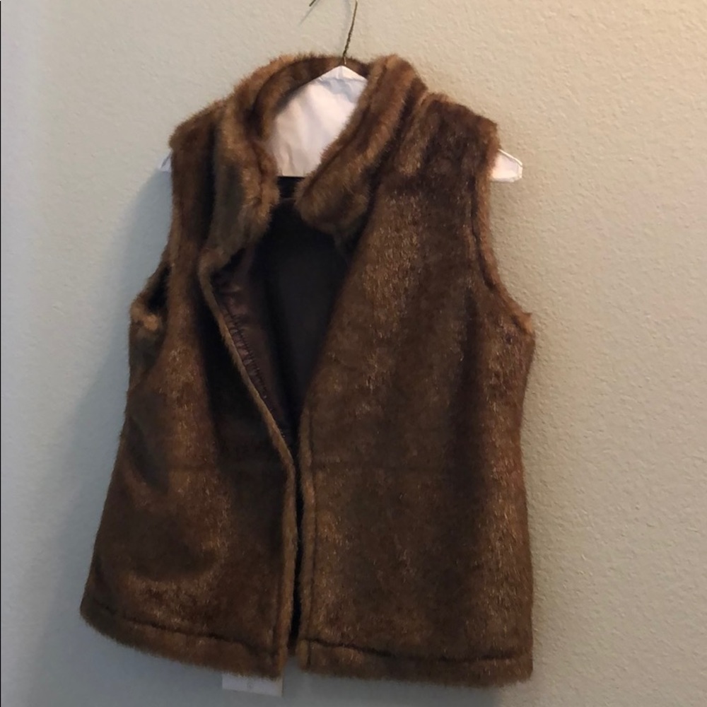 Faux Fur Vest with Pockets.  Super Cozy and Warm.